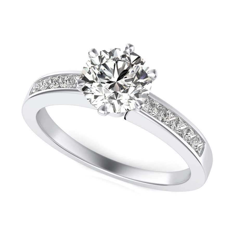 Channel Set Engagement Ring