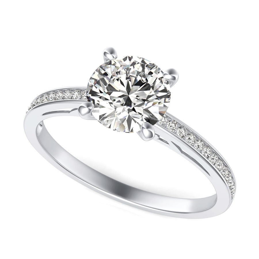 Channel Set Engagement Ring