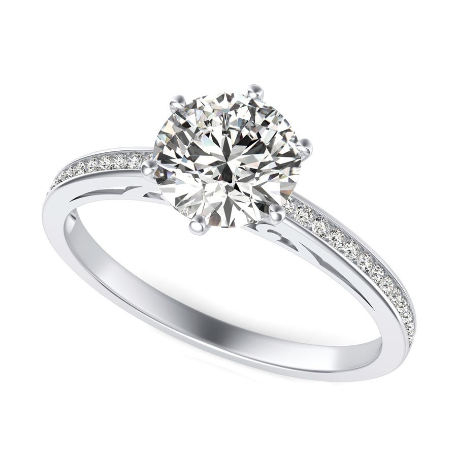 Channel Set Engagement Ring