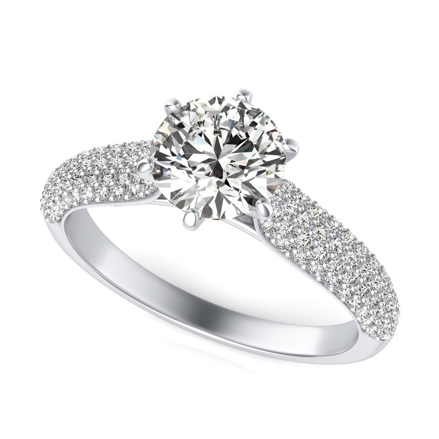 Micro Pave Engagement Ring