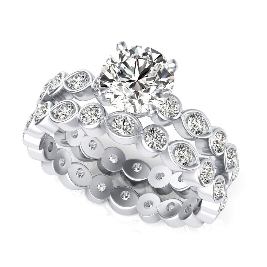 Eternity Engagement Ring With Matching Band