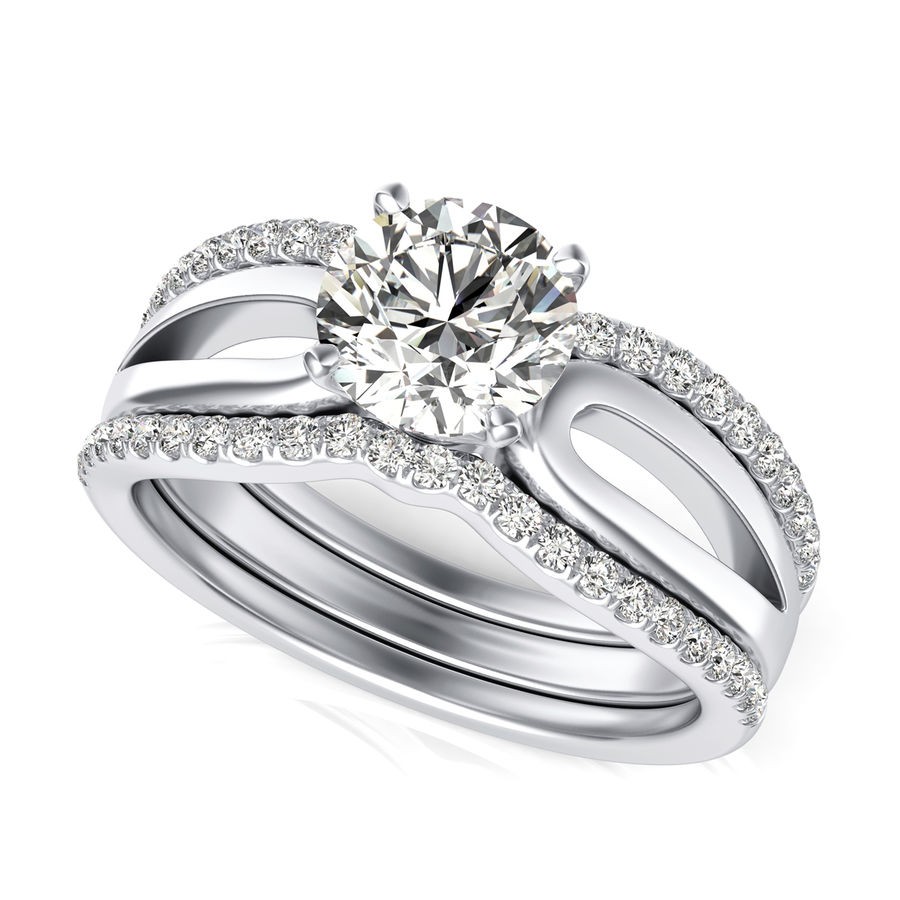Solitaire Engagement Ring With Matching Band