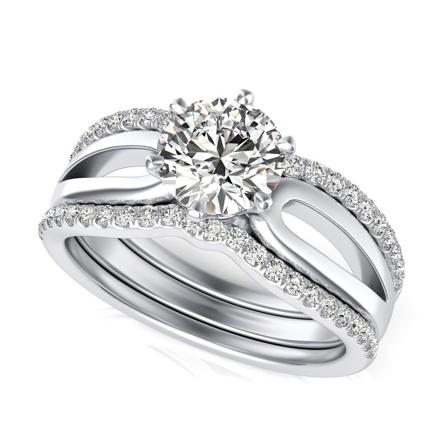 Solitaire Engagement Ring With Matching Band