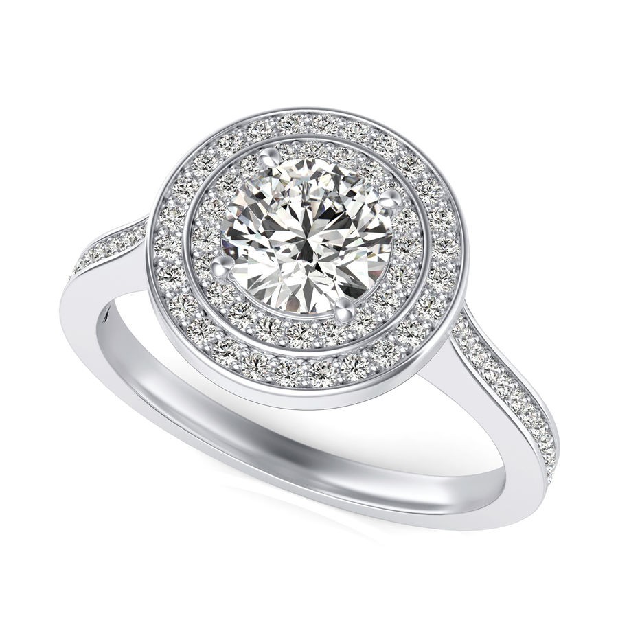 Double Halo Engagement Ring