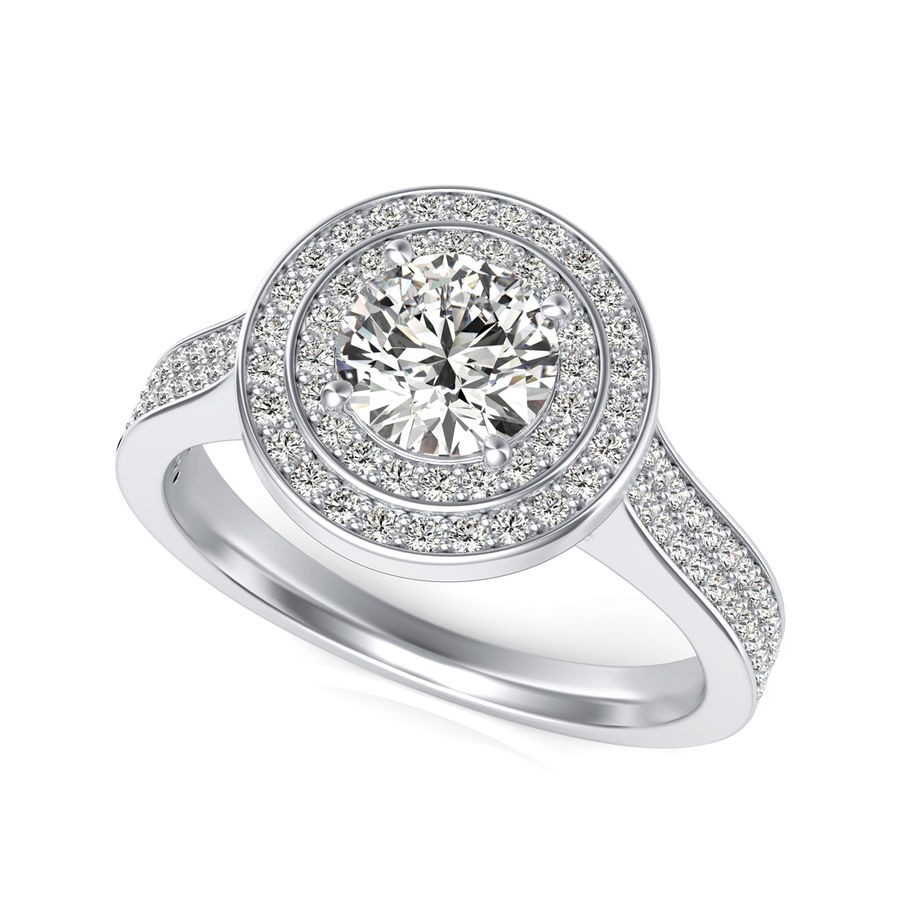 Double Halo Engagement Ring