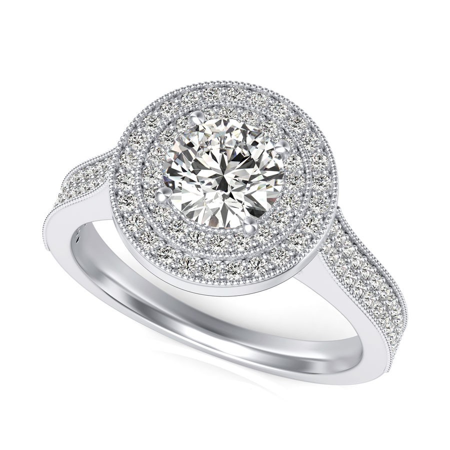 Double Halo Engagement Ring