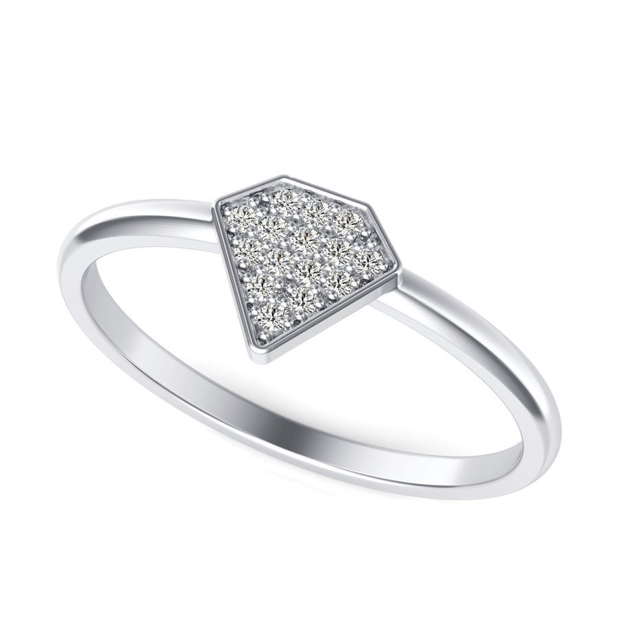 Diamond Shape Cluster Ring