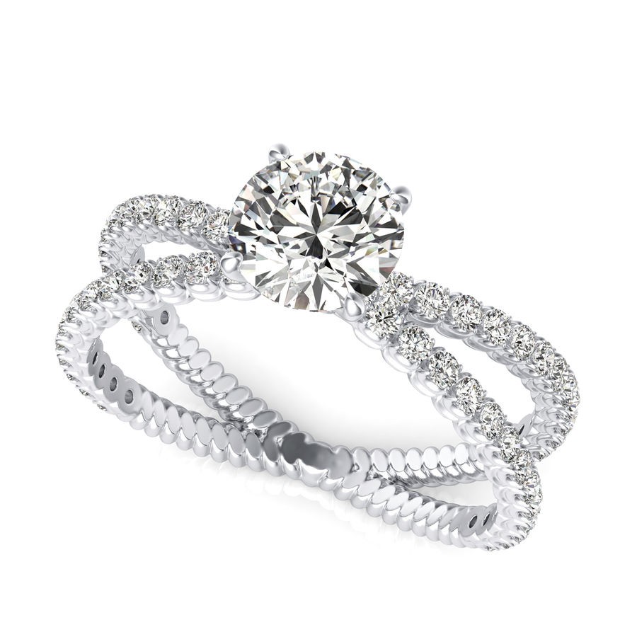 Criss Cross Engagement Ring