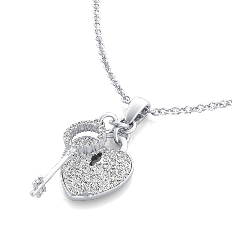 Heart and Key Pendant