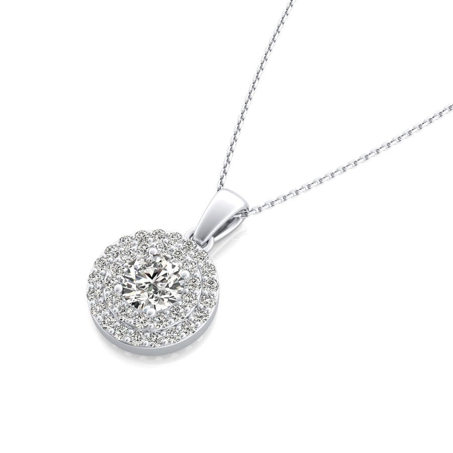 Double Row Halo Pendant