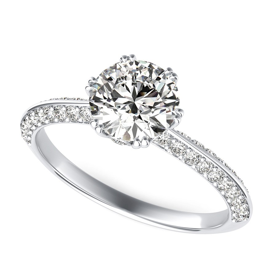 Knife Edge Engagement Ring With Stones On The Prong