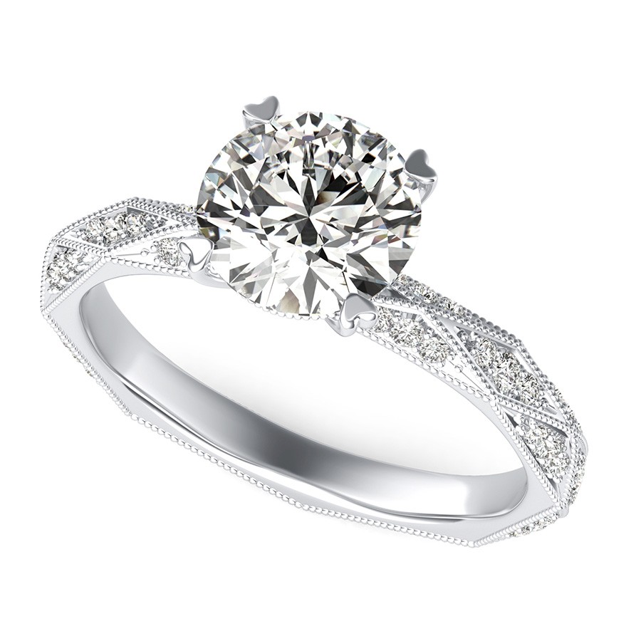 Alexis Eternity Engagement Ring With Milgrain
