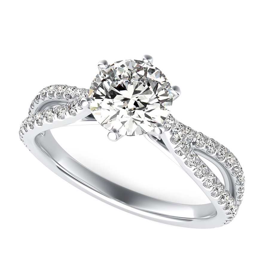 Infinity Split Engagement Ring With Scroll On The Side