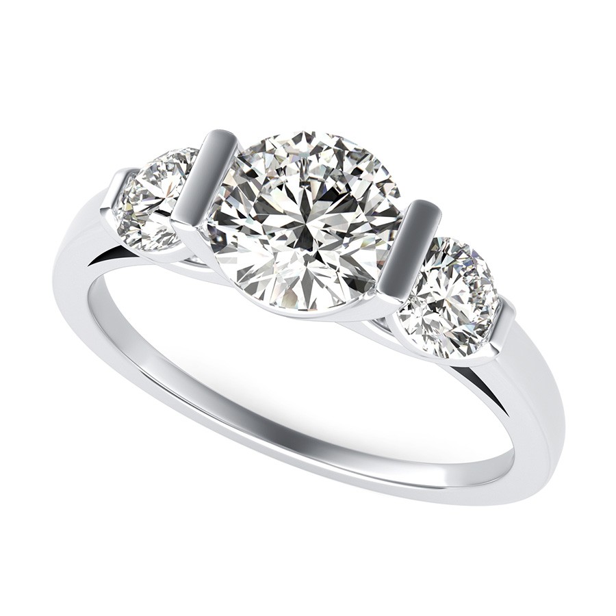 Landora Cathedral Three Stone Engagement Ring