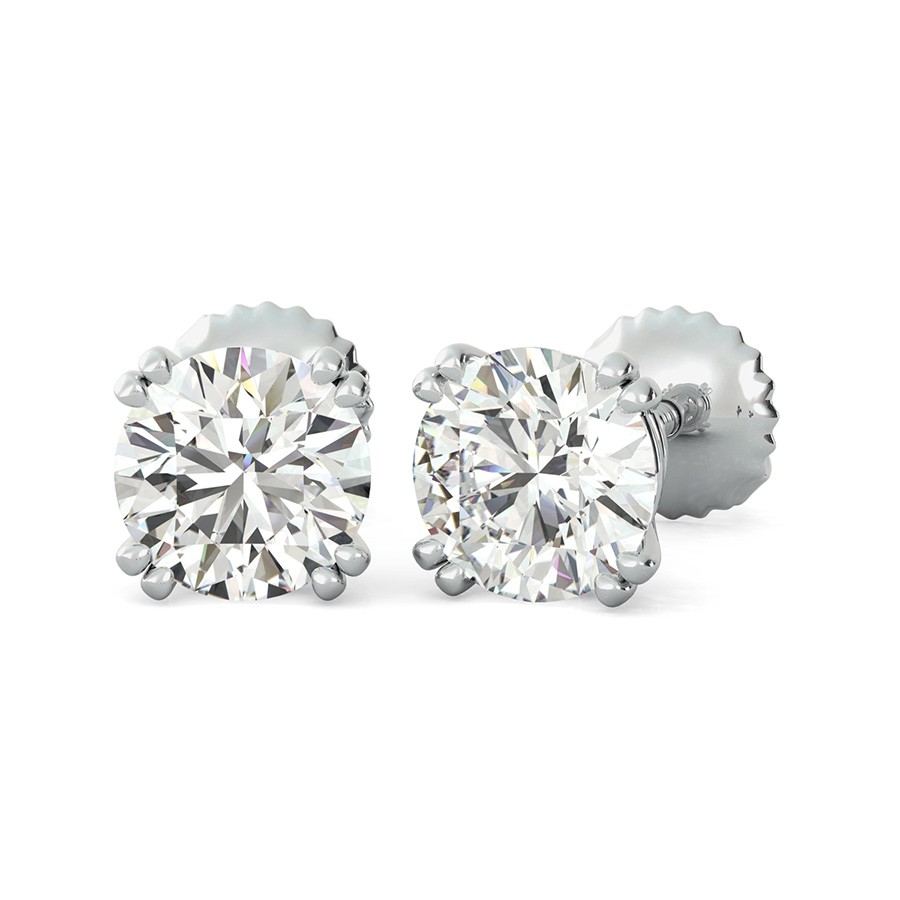 Double Prong Basket Stud Earrings