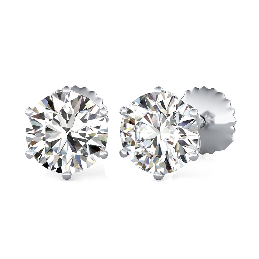 Flower Prong Stud Earrings