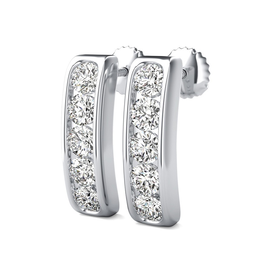 Bar Earrings With Channel Set