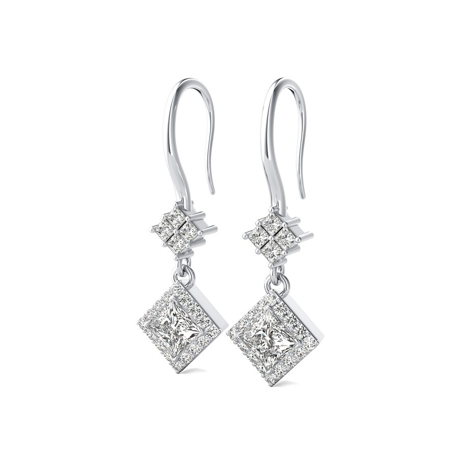 Halo Earrings With Cluster