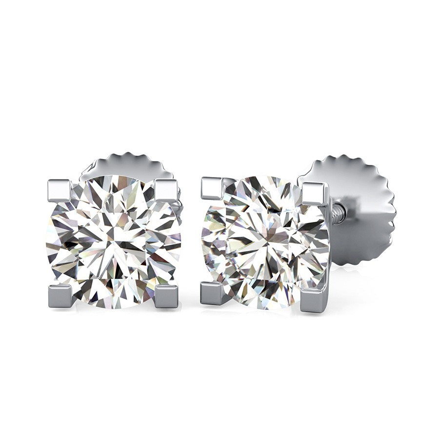 Square Prong Stud Earrings