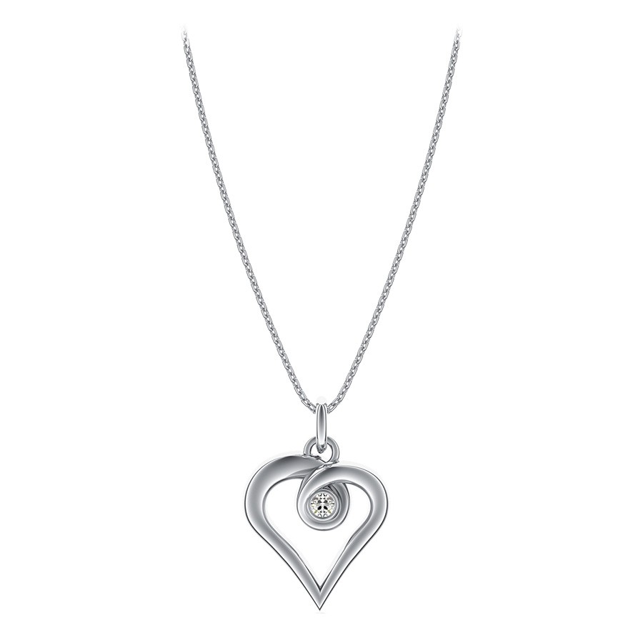 Heart Pendant With Twist Bezel Set Stone