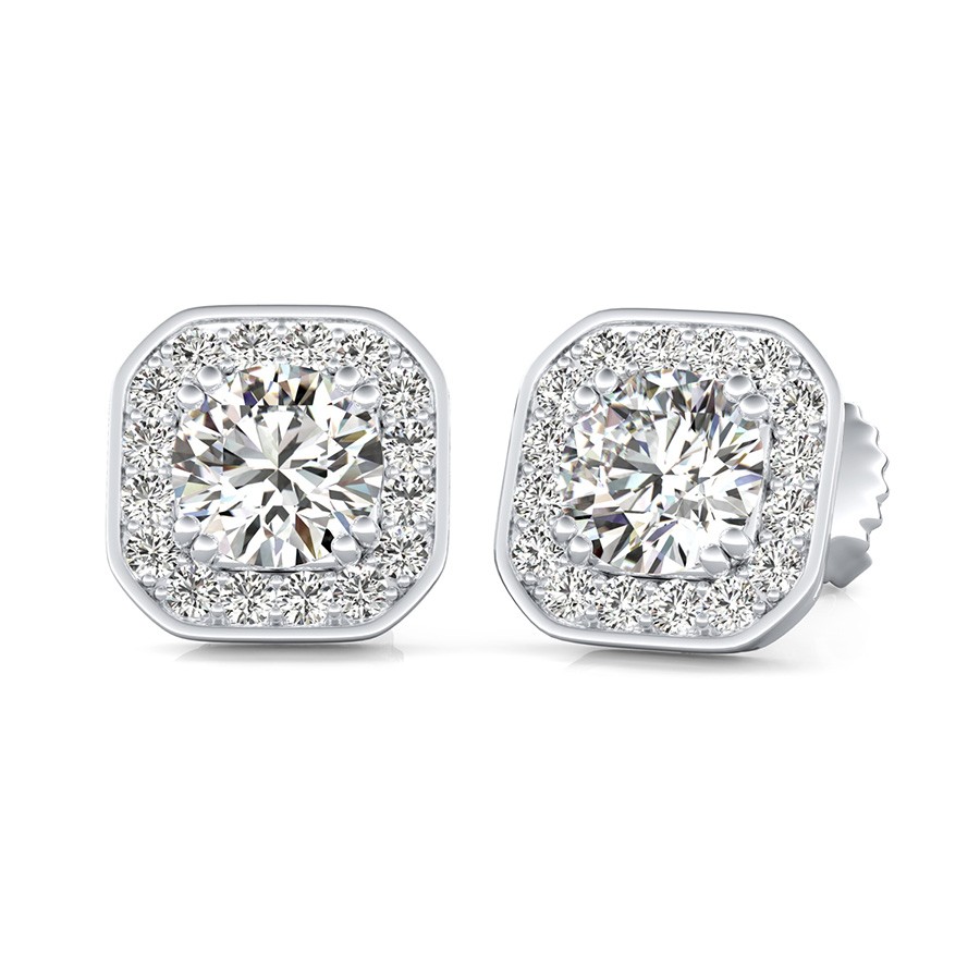 Pave Halo Earrings