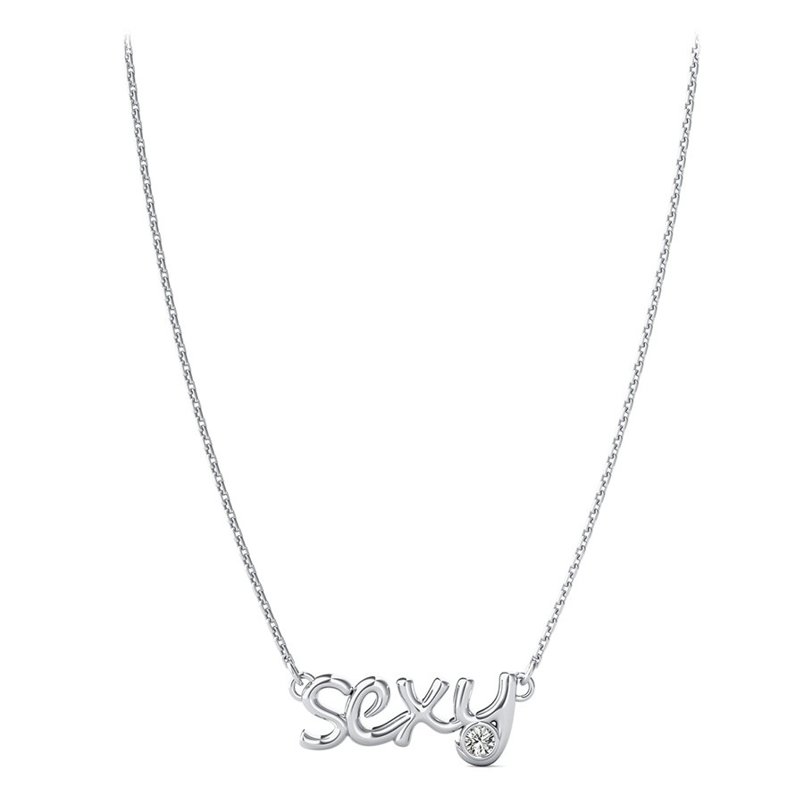 "Sexy" Pendant With Bezel Set Stone