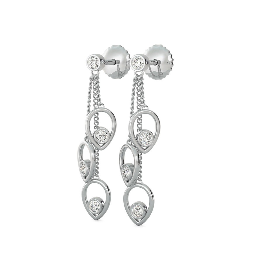 Tri Open Pear Shaped Dangling Earrings