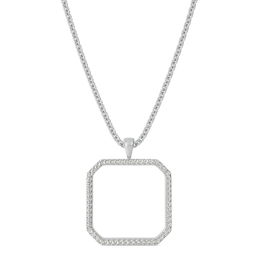Open Asscher Shaped Pendant
