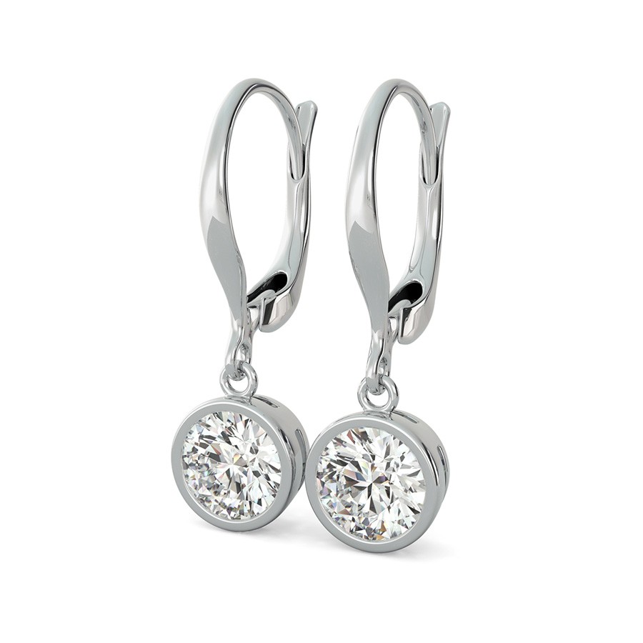 Leverback Bezel Earrings