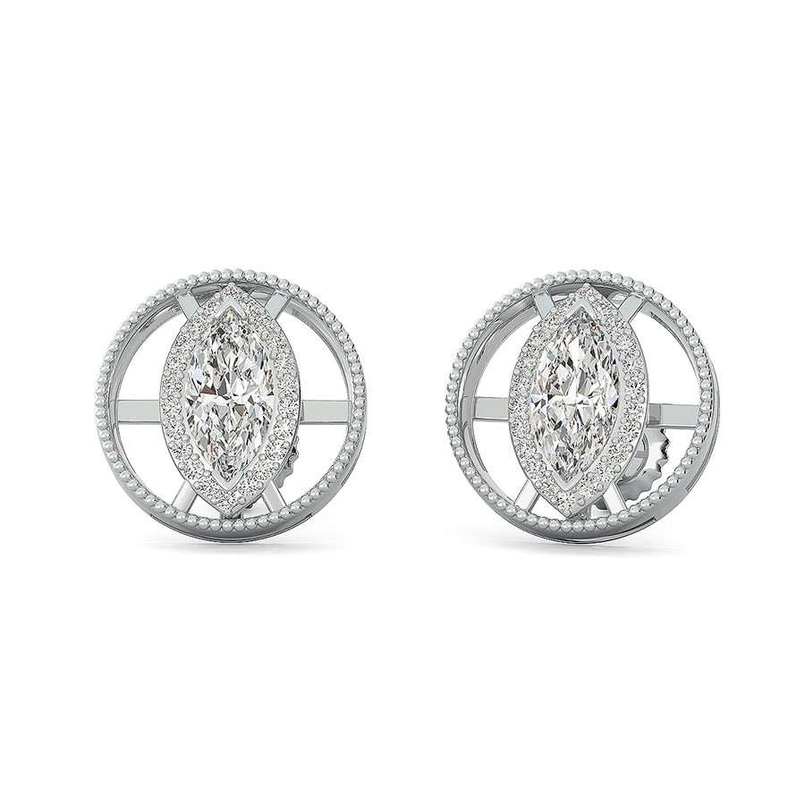 Circle Halo Earrings With Milgrain