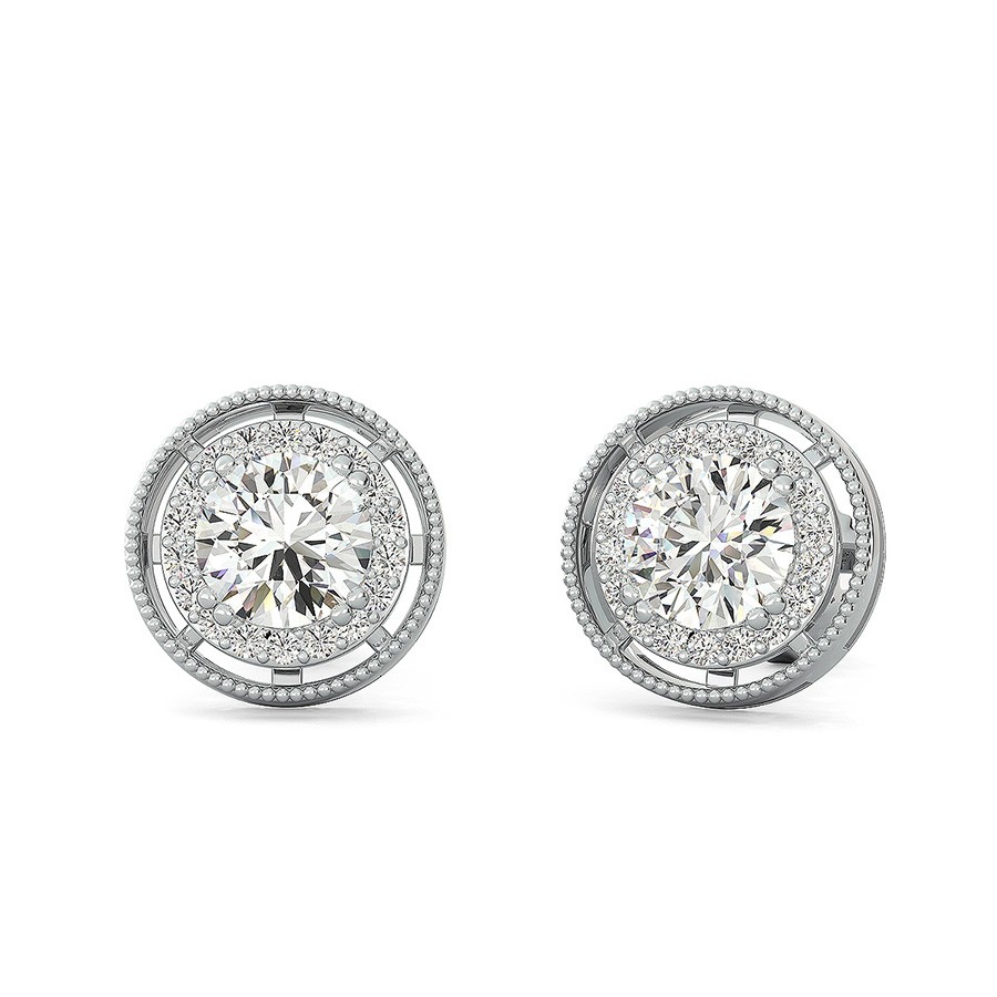 Halo Earrings With Milgrain