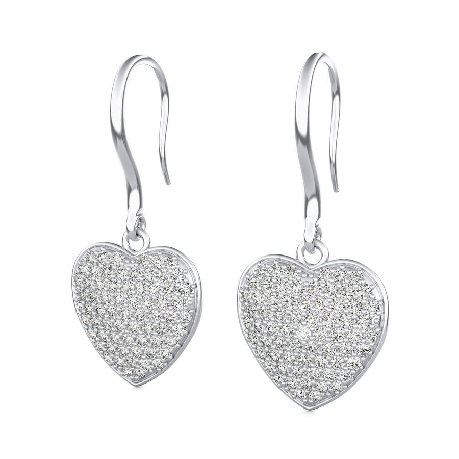Drop Heart Earrings