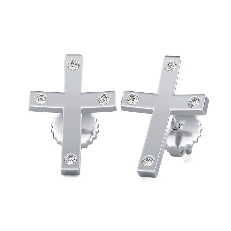 Stud Cross Earrings