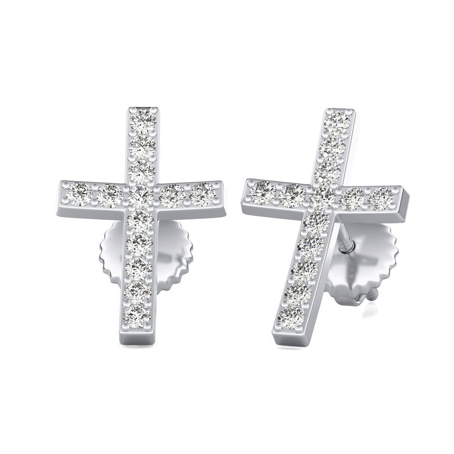 Stud Cross Earrings