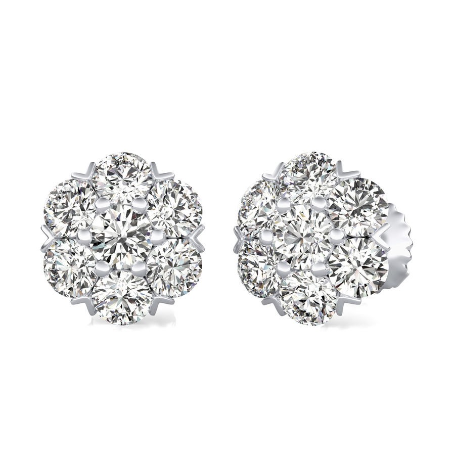 0.75 Ct. T.W. Cluster Stud Earrings