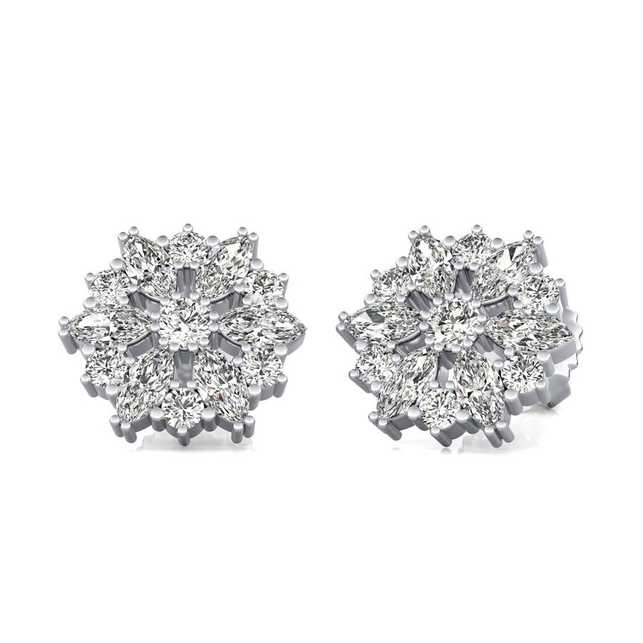 1.25 Ct. T.W. Cluster Stud Earrings