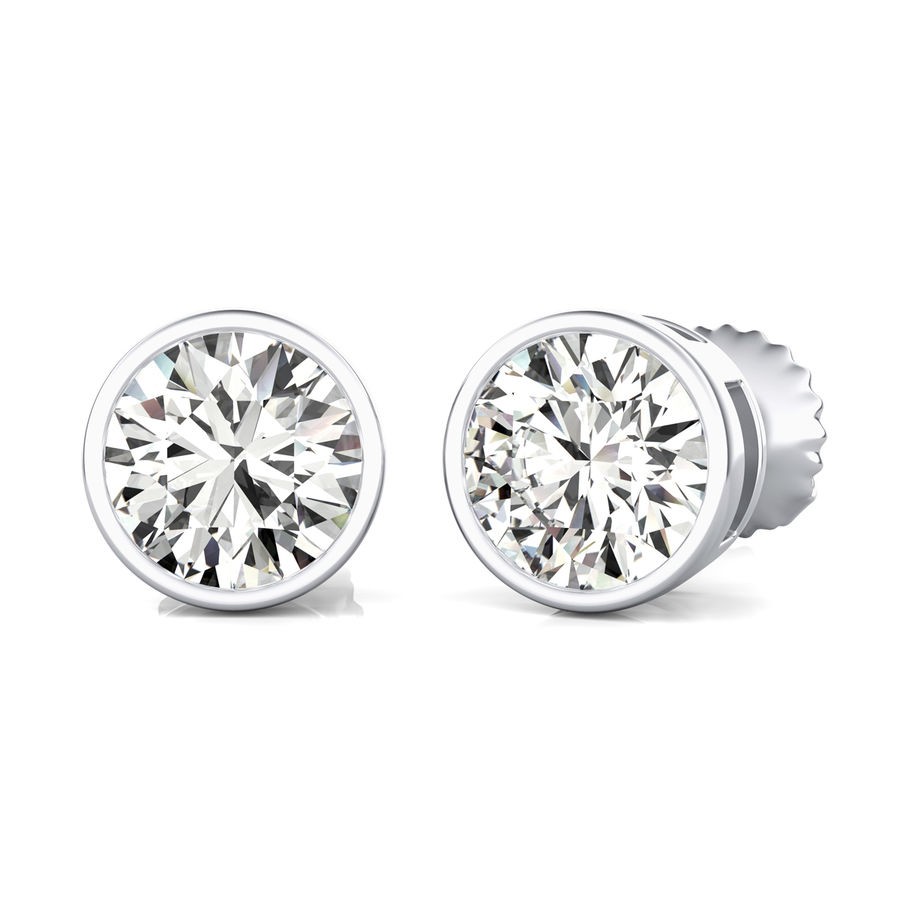 Bezel Stud Earrings