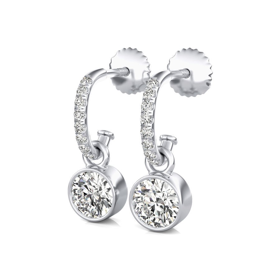 Dropped Bezel Solitaire Earrings