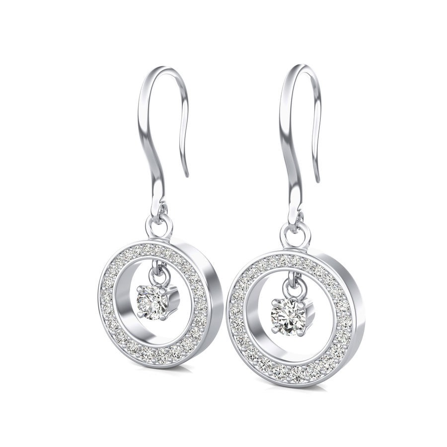 Lever Back Halo Bezel Earrings