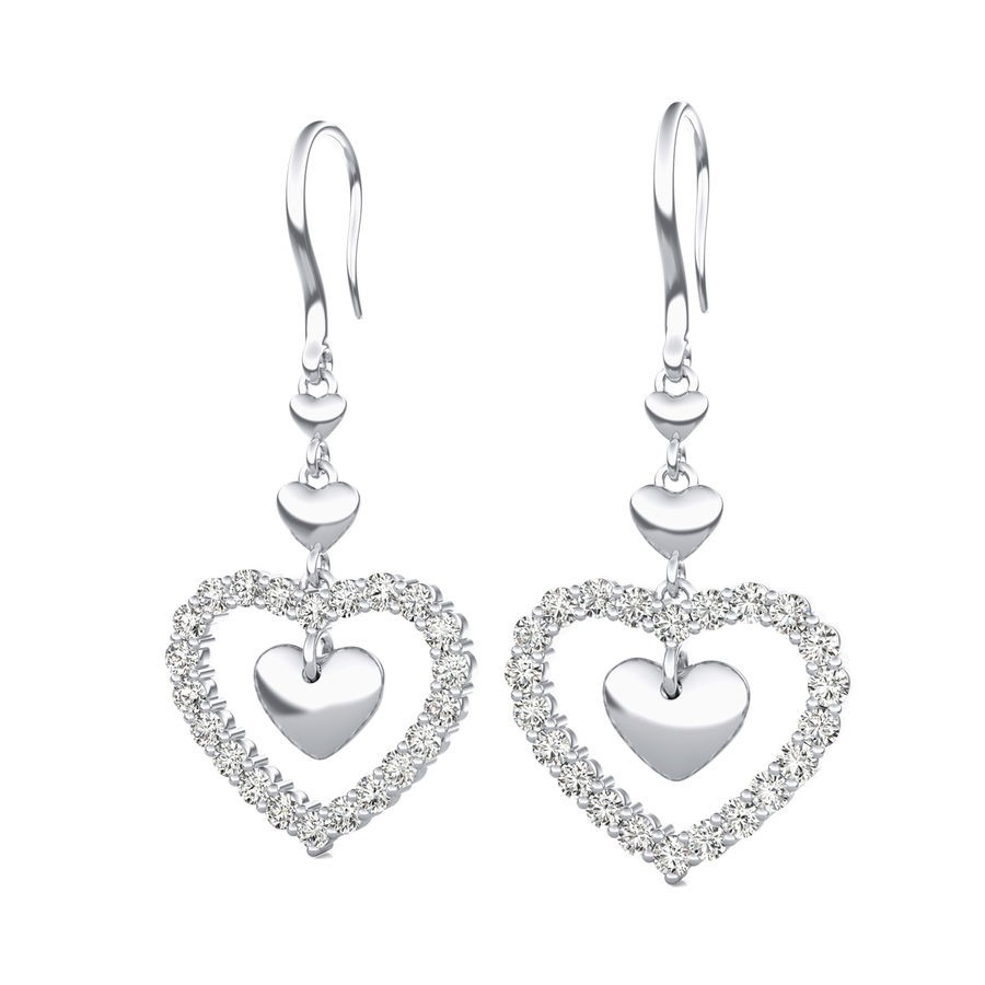 Heart Chandelier  Earrings