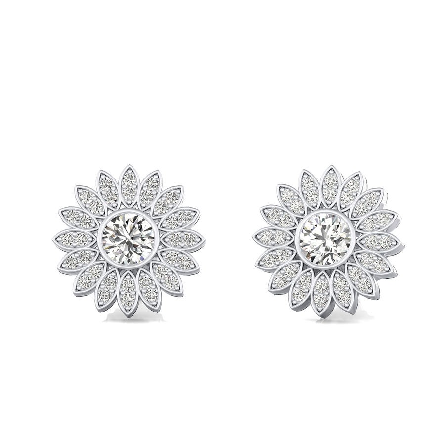 Flower Halo Stud Earrings