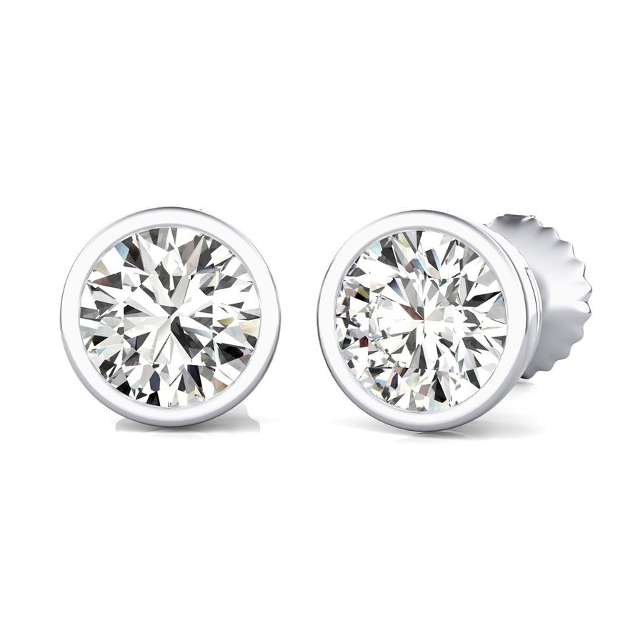 Bezel Stud Earrings