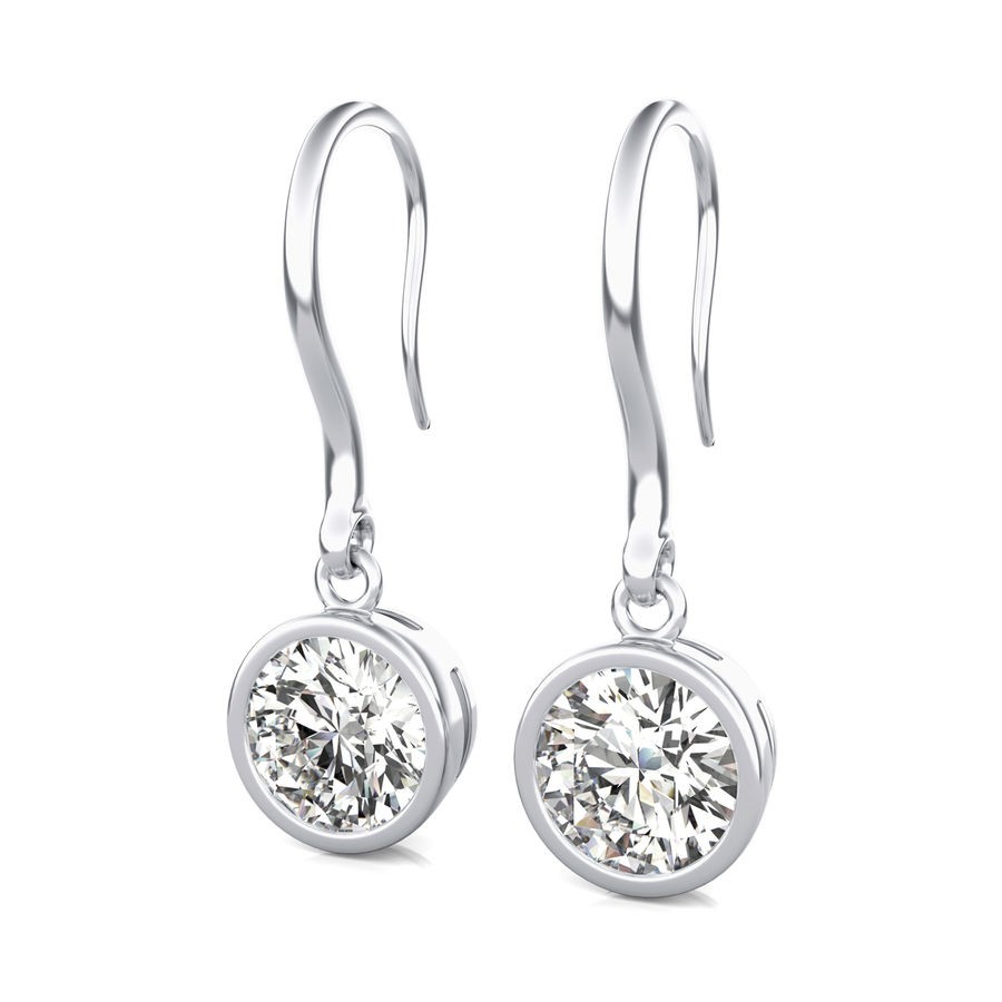 Dropped Bezel Solitaire Earrings