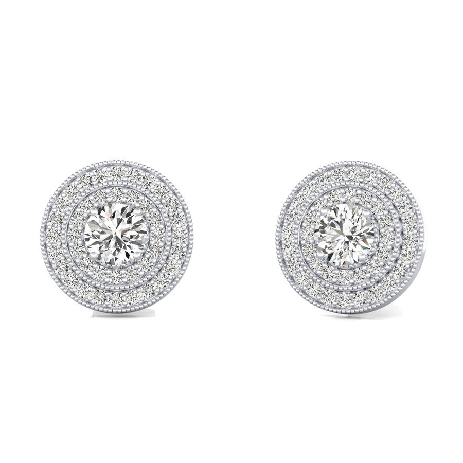 Double Halo Stud Earrings