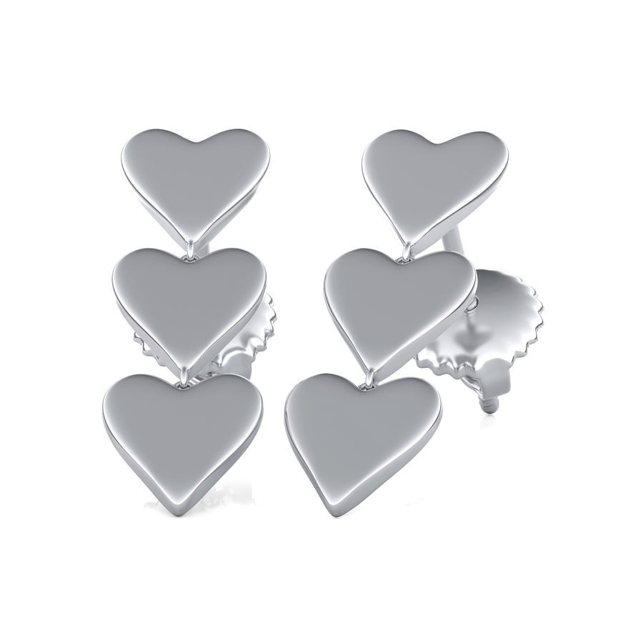 Three Hearts Drop Earrings
