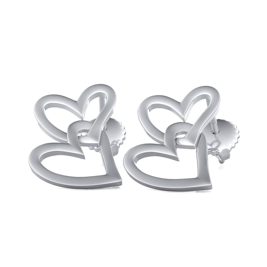 Two Hearts Drop Earrings
