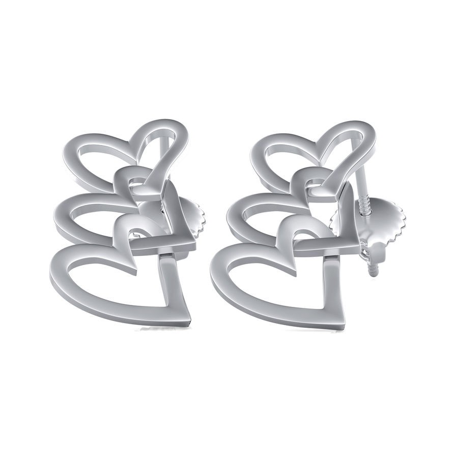 Three Hearts Drop Earrings