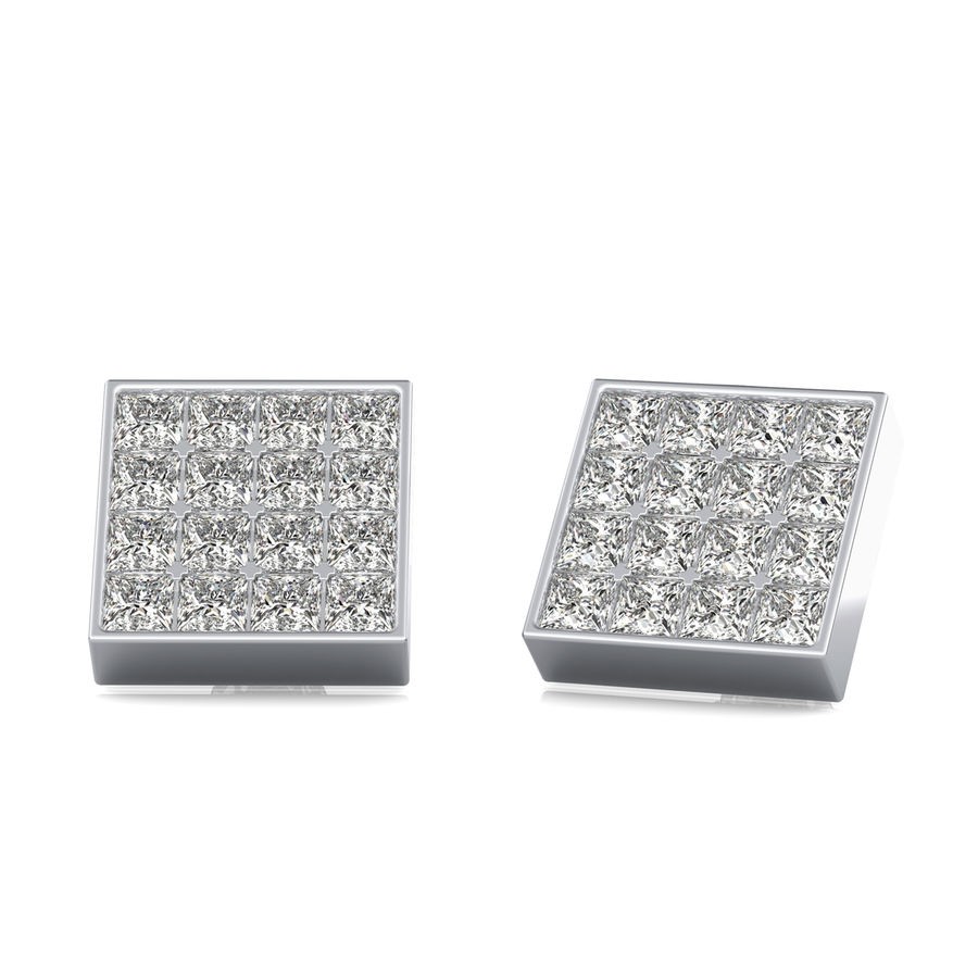 Bezel Cluster Stud Earrings