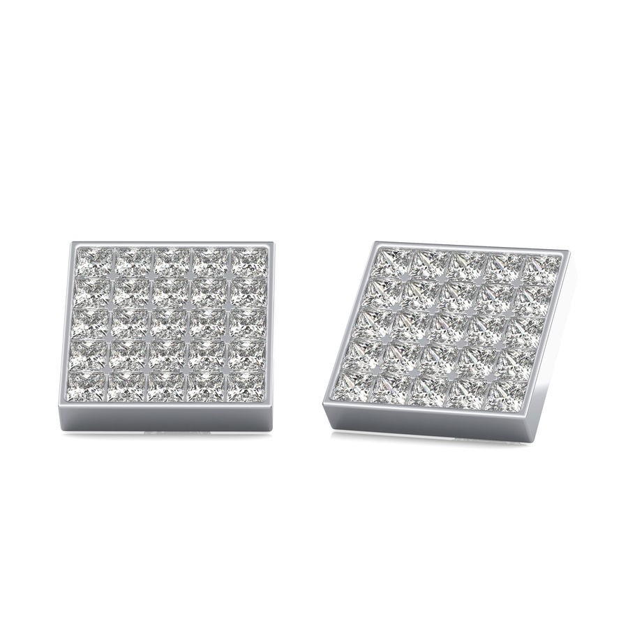 Bezel Cluster Stud Earrings