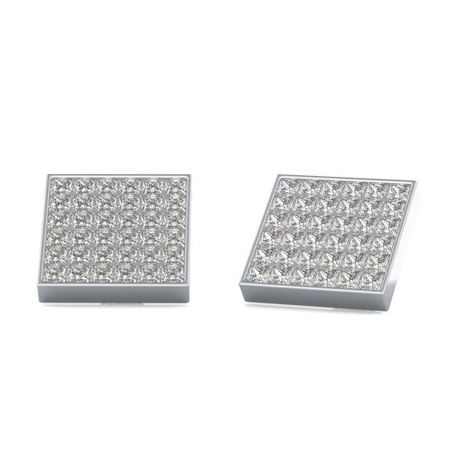Bezel Cluster Stud Earrings